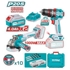 Pack Aparafusadora + Rebarbadora 20V Brushless C/2 Bat. 4Ah e Carregador
